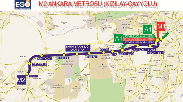 m2 kizilay cayyolu metro hatti