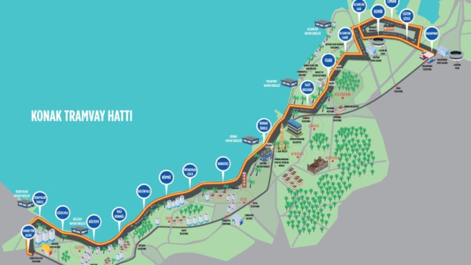 İzmirin Tramvay Hatları Haritası - RayHaber