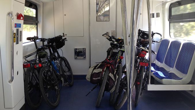 suburban trains made available for bicycle transport