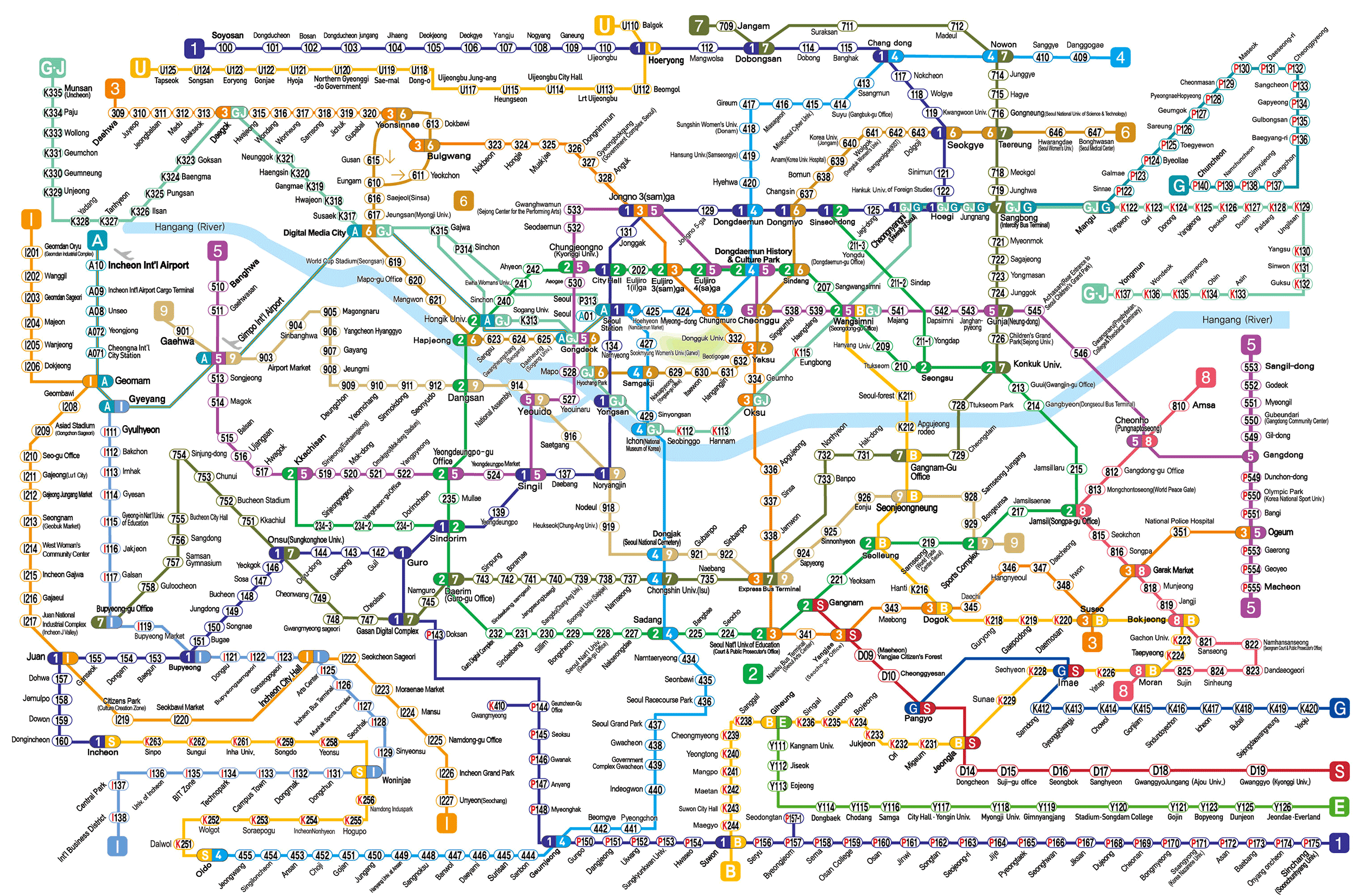 mappa della metropolitana di Seoul