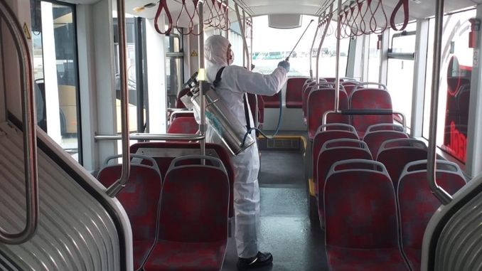 Manisa'da Elektrikli Otobüsler Dezenfekte Edildi - RayHaber