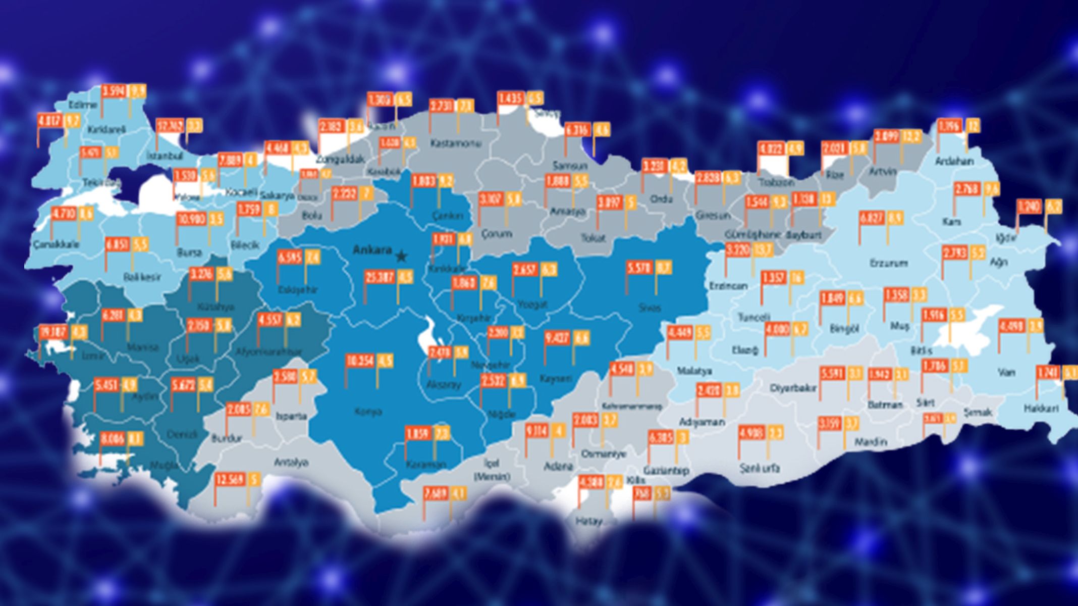 Türkiye 471 bin km fiber altyapıya sahip ve internet abone sayısı 88,2 milyona yükseldi