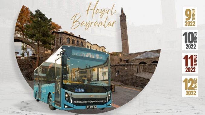 Diyarbakır'da Kurban Bayramı Süresince Toplu Taşıma Ücretsiz - RayHaber
