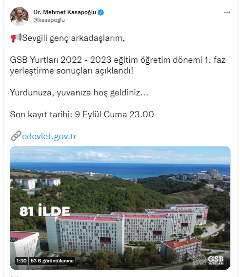 KYK Yurtlarına Yerleştirme Sonuçları Açıklandı KYK Yurtlarına Yerleştirme Sonuçları Açıklandı - RayHaber