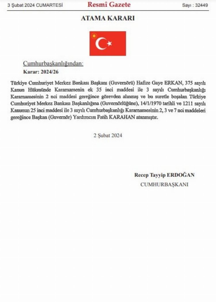 Merkez Bankası'nın Yeni Başkanı Belli Oldu - RayHaber