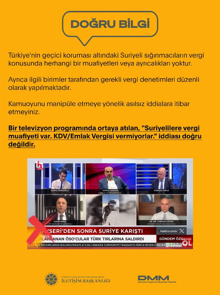 Suriyelilere Vergi Muafiyeti Savı Dezenformasyon! - RayHaber