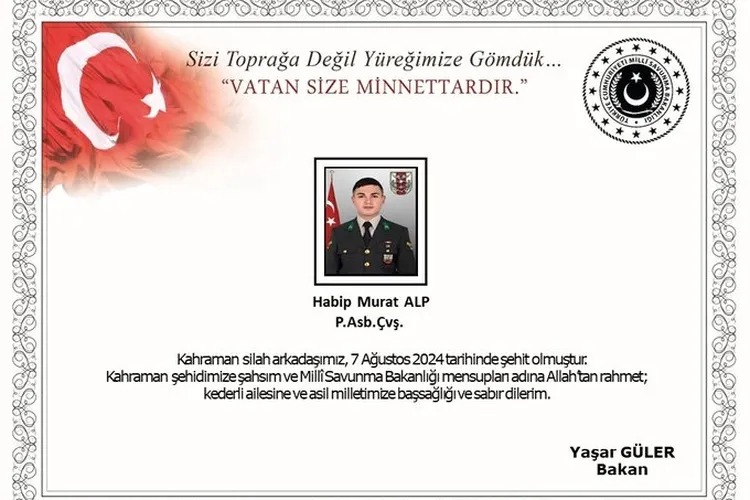 MSB Duyurdu: 1 Asker Şehit Oldu - RayHaber