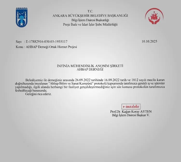 Ankara Büyükşehir'den 'Ahbap' Açıklaması - RayHaber