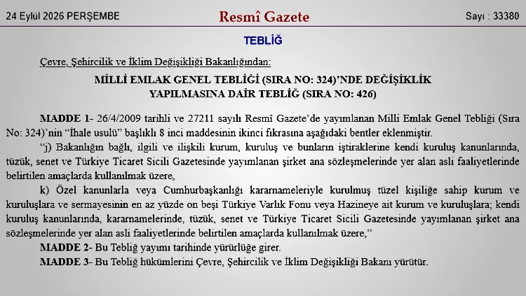 Milli Emlak'ta İhale Usulüne Yeni Düzenleme - RayHaber